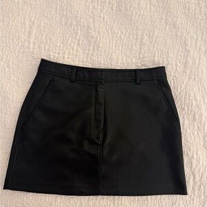 Aritzia Faux Leather Black Skirt